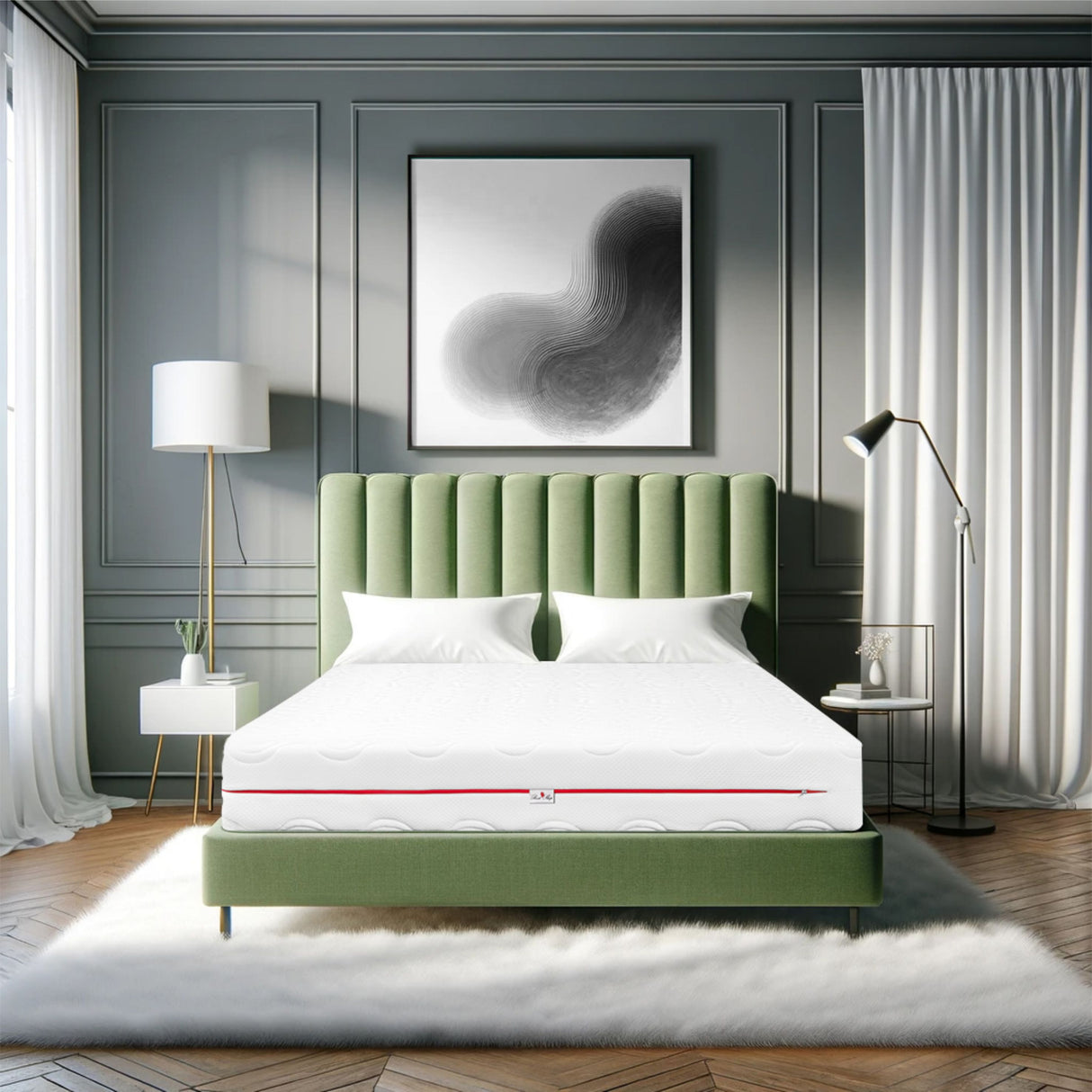 Saltea Ortopedica, Waves, 25cm, 21+4 Memory, 7 zone de confort, spuma poliuretanica cu memorie, husa detasabila, fermitate moale