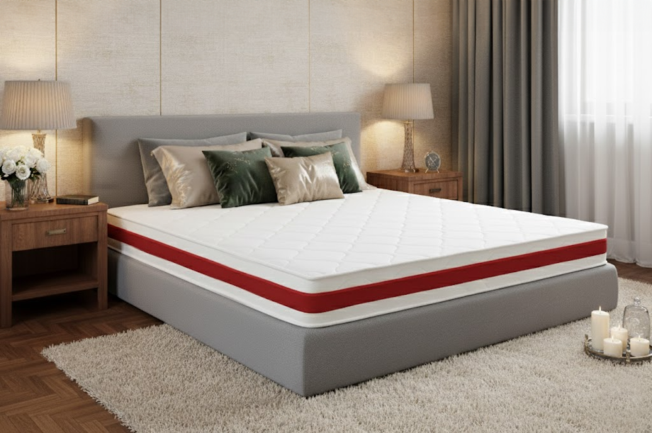 Sleep Evolution Rosso Orthopedic Mattress, 30 cm, 25+4+1, Memory Foam, hypoallergenic, quilted, removable cover, medium firmness