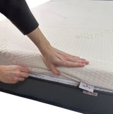 Topper Saltea Best Sleep Heavenly Bamboo, H8 4cm spuma poliuretanica+ 4 cm latex cool gel, husa bambus