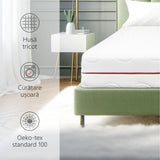 Saltea Ortopedica, Waves, 25cm, 21+4 Memory, 7 zone de confort, spuma poliuretanica cu memorie, husa detasabila, fermitate moale