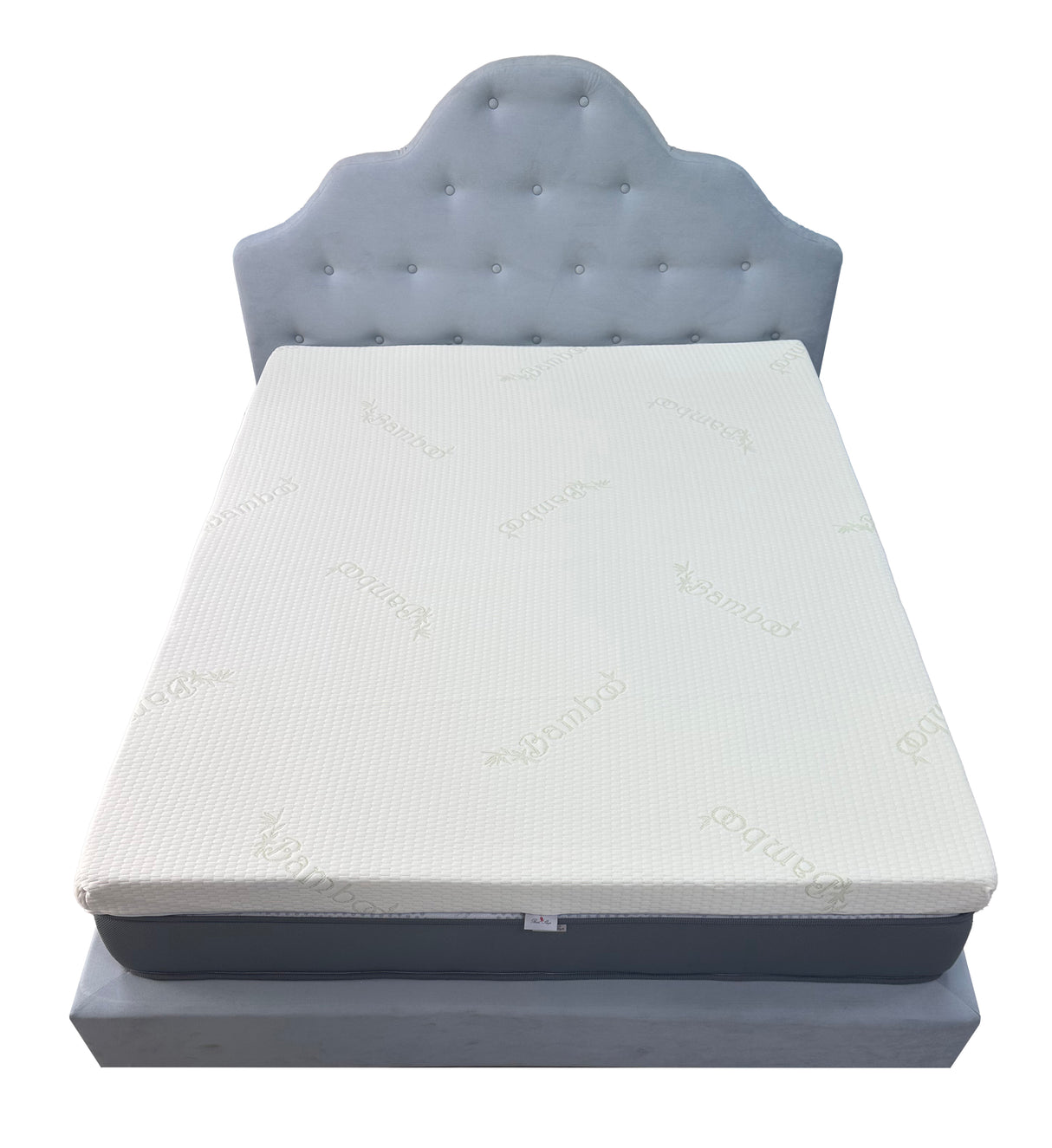 Topper Saltea Best Sleep Heavenly Bamboo, H8 4cm spuma poliuretanica+ 4 cm latex cool gel, husa bambus