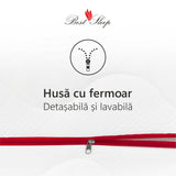 Saltea Ortopedica, Waves, 25cm, 21+4 Memory, 7 zone de confort, spuma poliuretanica cu memorie, husa detasabila, fermitate moale