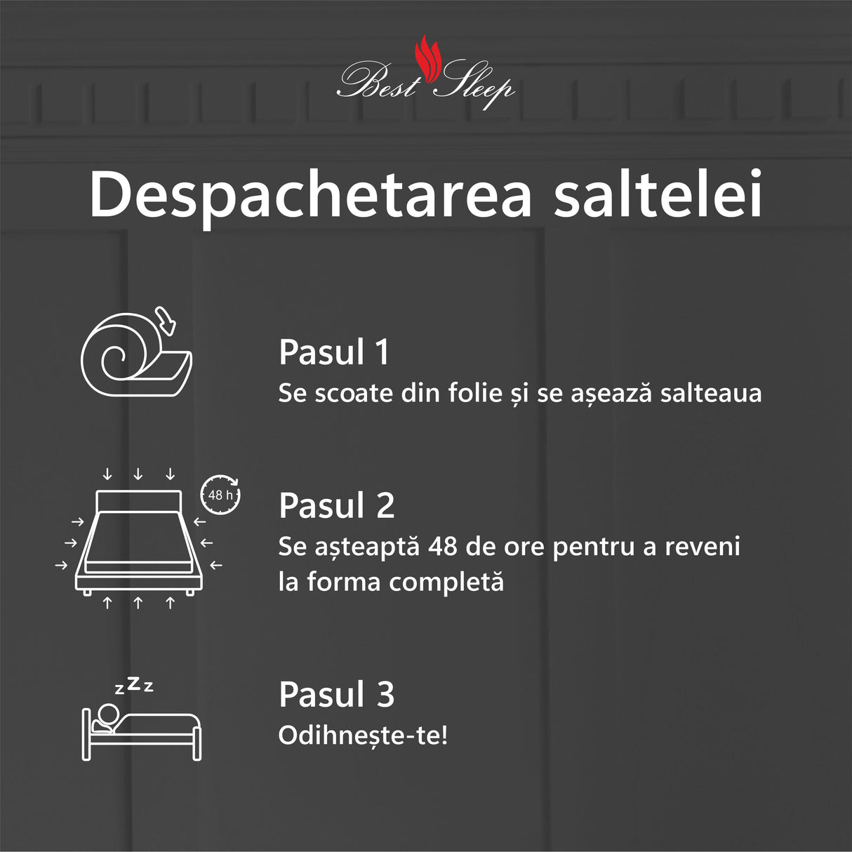 Saltea Ortopedica, Waves, 25cm, 21+4 Memory, 7 zone de confort, spuma poliuretanica cu memorie, husa detasabila, fermitate moale