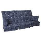 Rocking chair cushion set 56(x3)x106x12cm +2 pillows, Blue Mandala