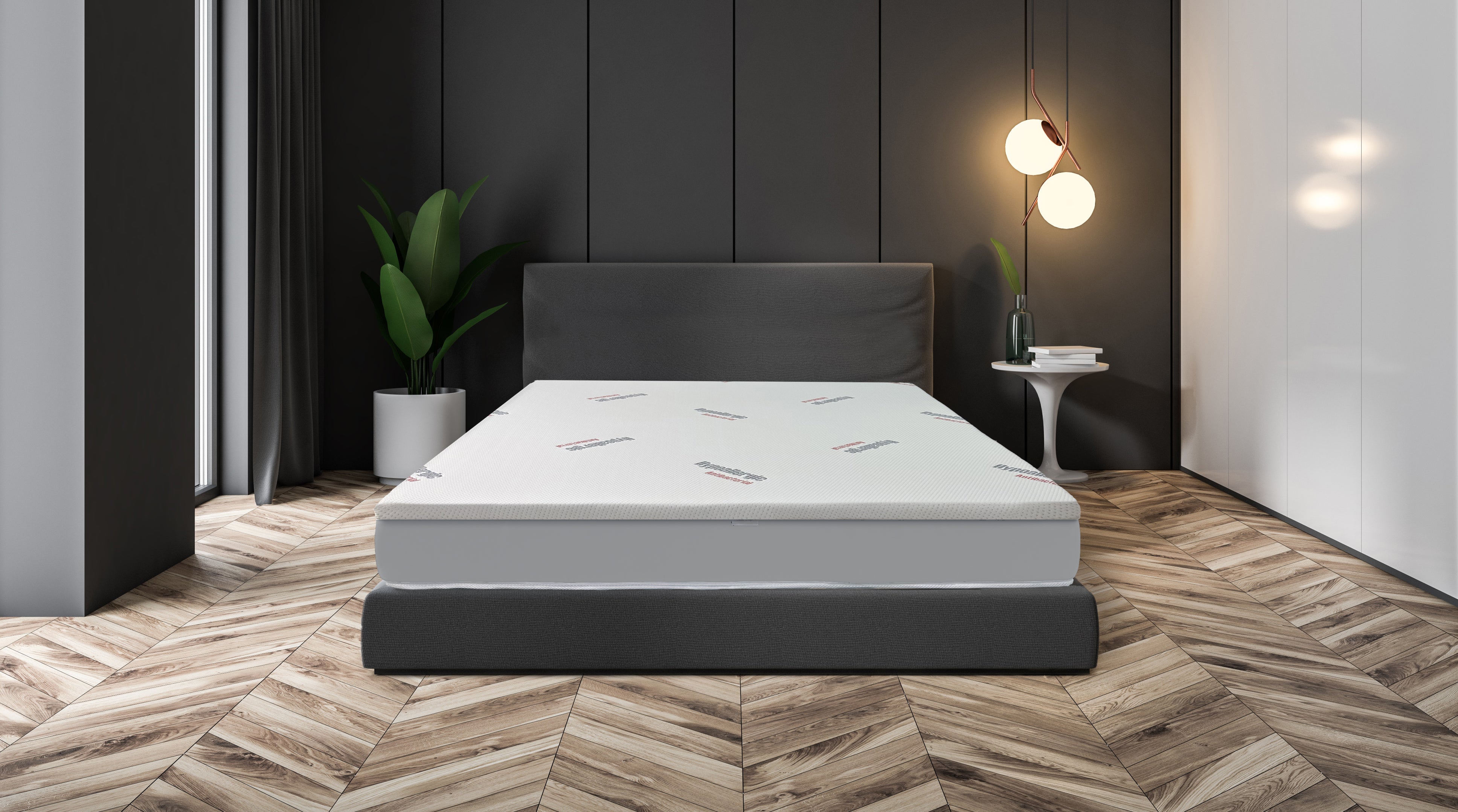 Topper Saltea Best Sleep Celest One Hipoalergenic, H 5cm, spuma poliuretanica profilata, husa detasabila lavabila