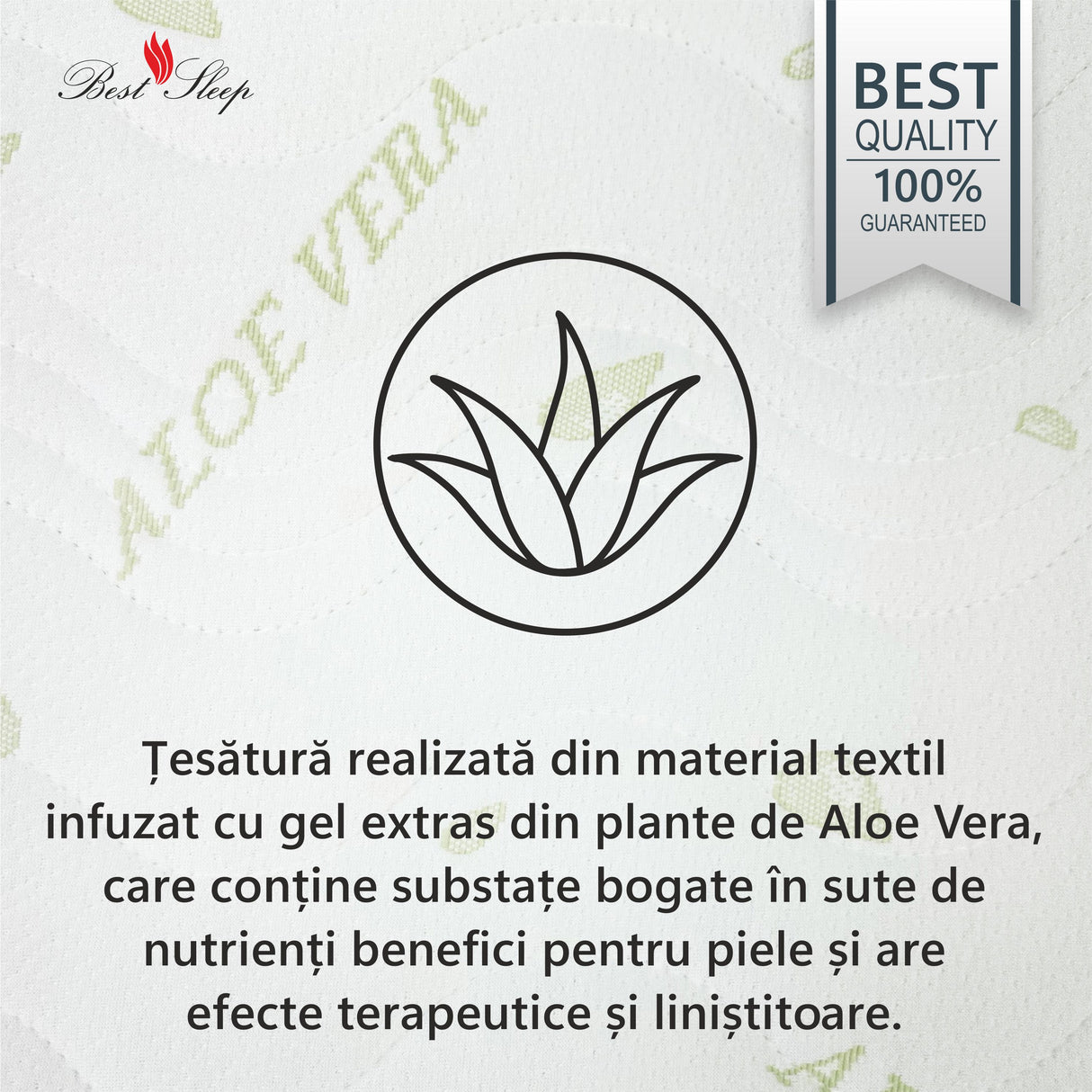Saltea Ortopedica Best Sleep Baby Dream Aloe Vera 20cm, spuma poliuretanica, fibra de cocos, husa detasabila cu fermoar