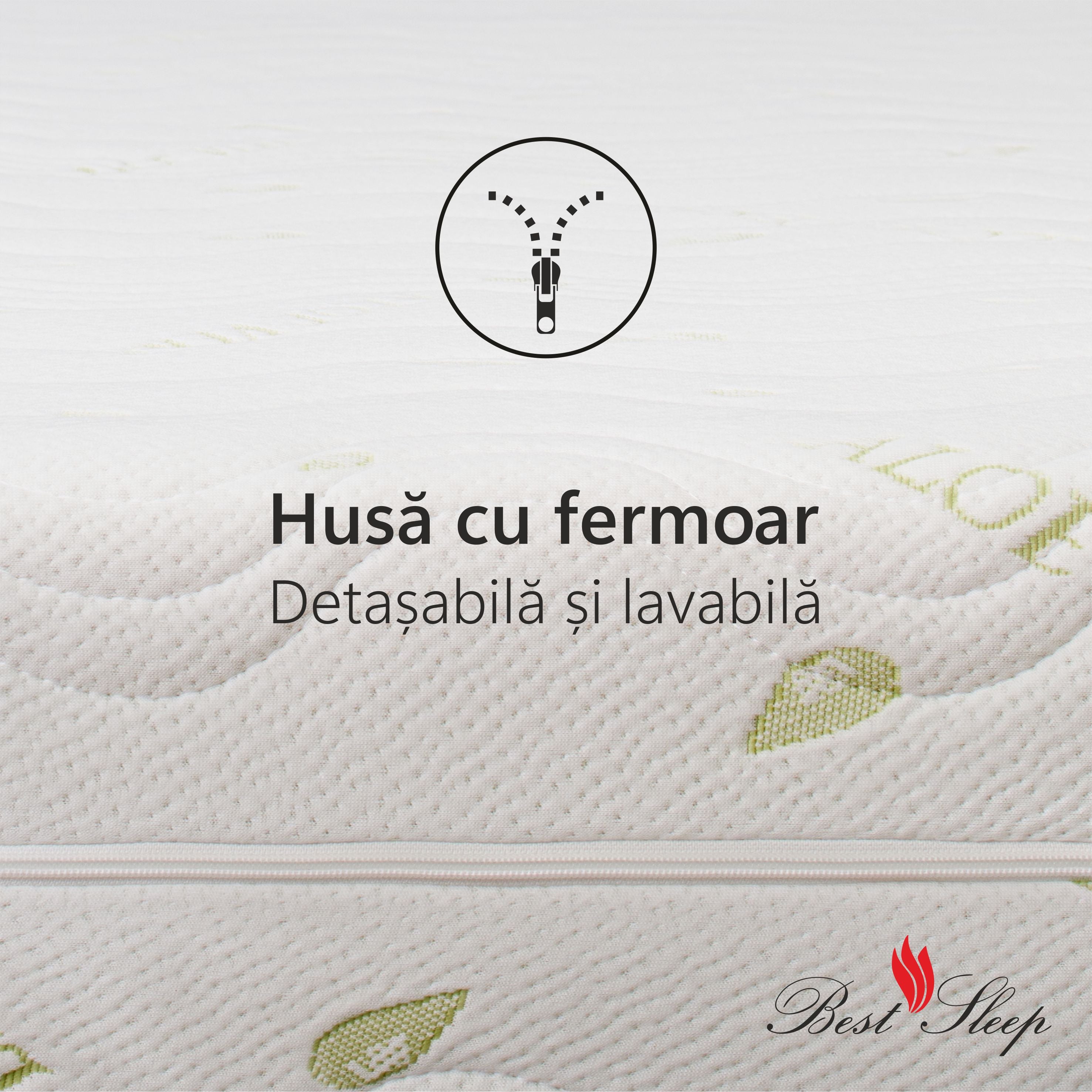 Saltea Ortopedica Best Sleep Baby Dream Aloe Vera 18cm, spuma poliuretanica, fibra de cocos, husa detasabila cu fermoar