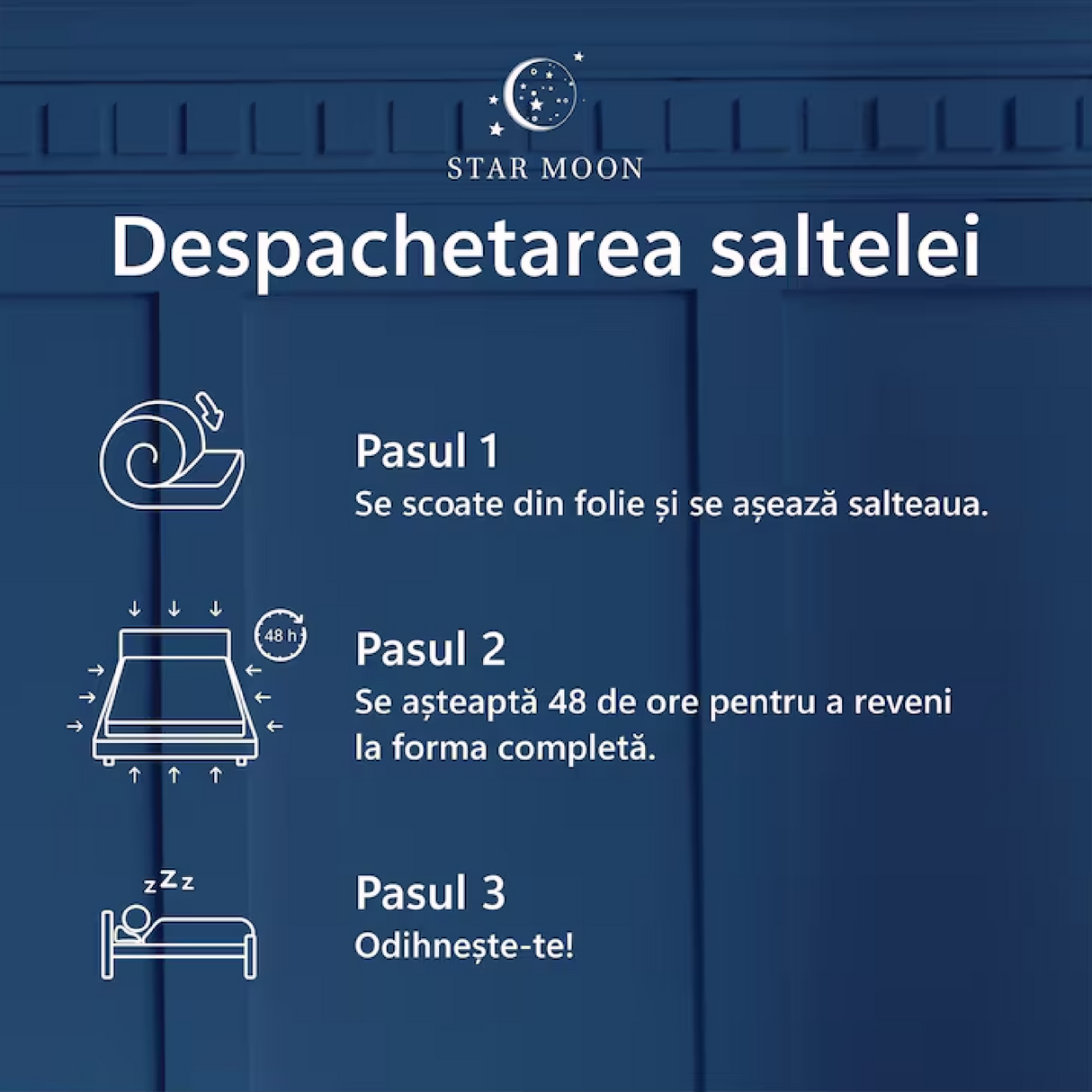 Saltea Copii Star Moon Lumio, 70x160, reversibila, antiacarieni, hipoalergenic, husa matlasata, detasabila, lavabila, ferma