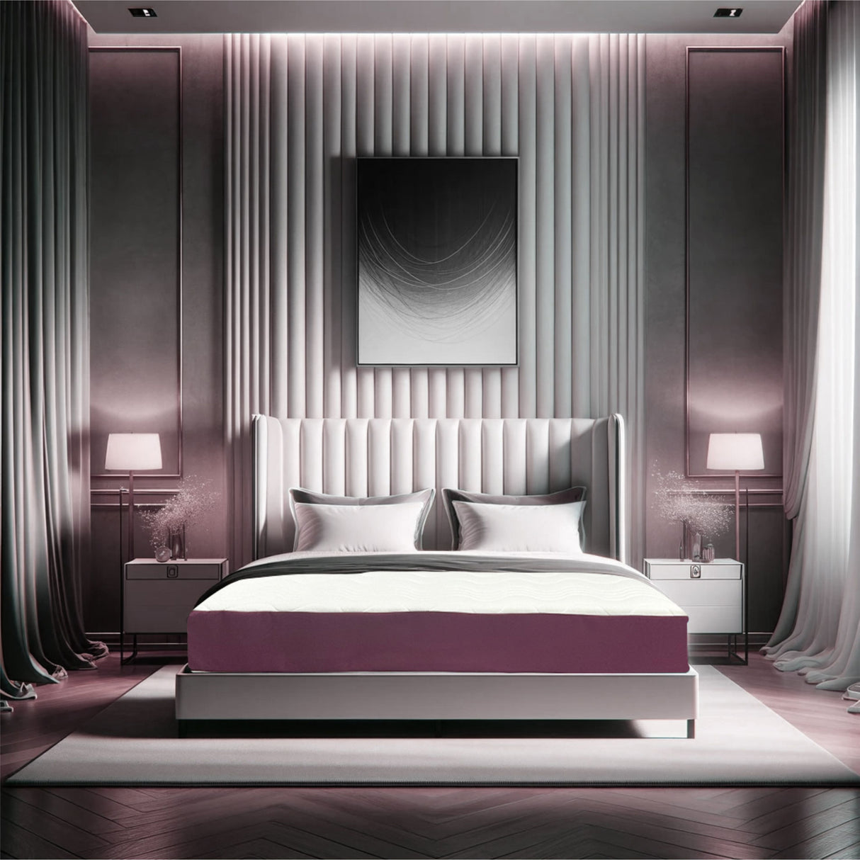 Saltea ortopedica, Best Sleep Color Line Purple, 20cm, spuma poliuretanica, hipoalegenic, reversibila, ferma