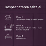 Saltea ortopedica, Best Sleep Color Line Purple, 20cm, spuma poliuretanica, hipoalegenic, reversibila, ferma