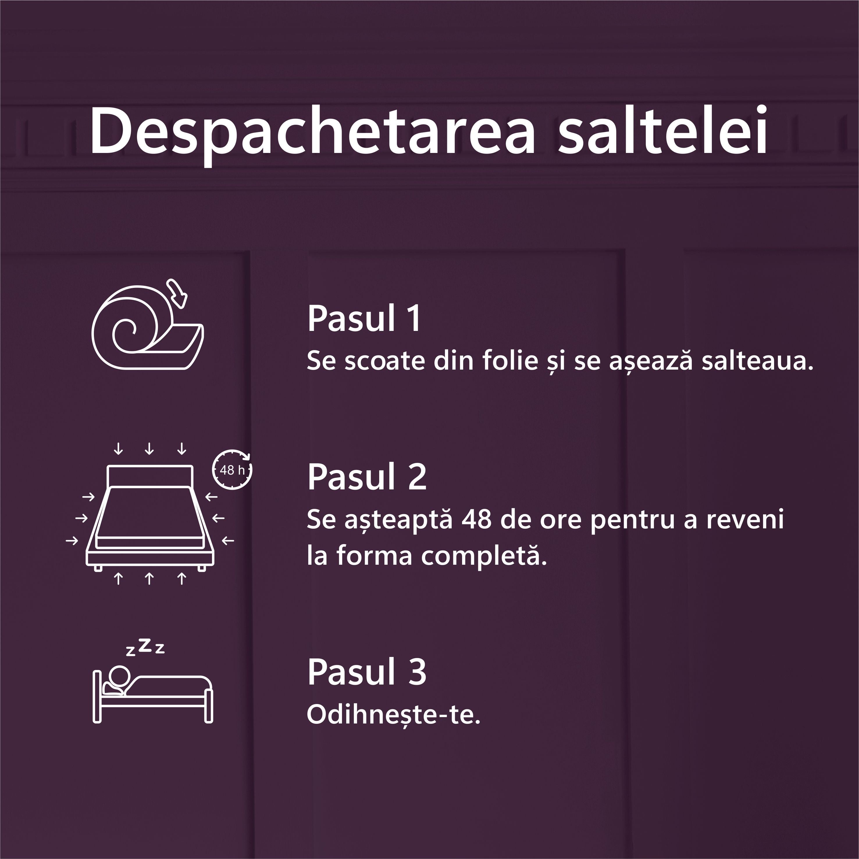 Saltea ortopedica, Best Sleep Color Line Purple, 18cm, spuma poliuretanica, hipoalegenic, reversibila, ferma