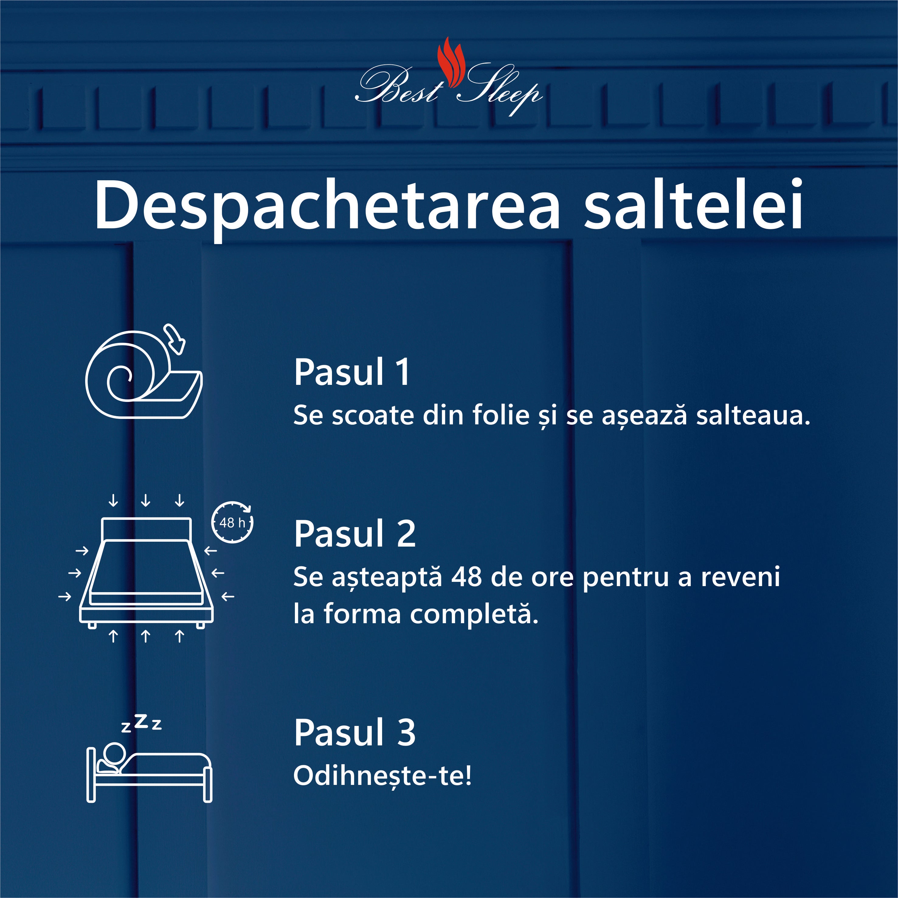 Saltea Ortopedica, Best Sleep, Happy * Plus, 20+5 spuma Poliuretanica cu memorie, hipoalergenica, husa matlasata, fermitate medie