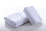 Greek pattern bath towel, White 500 gr/sqm