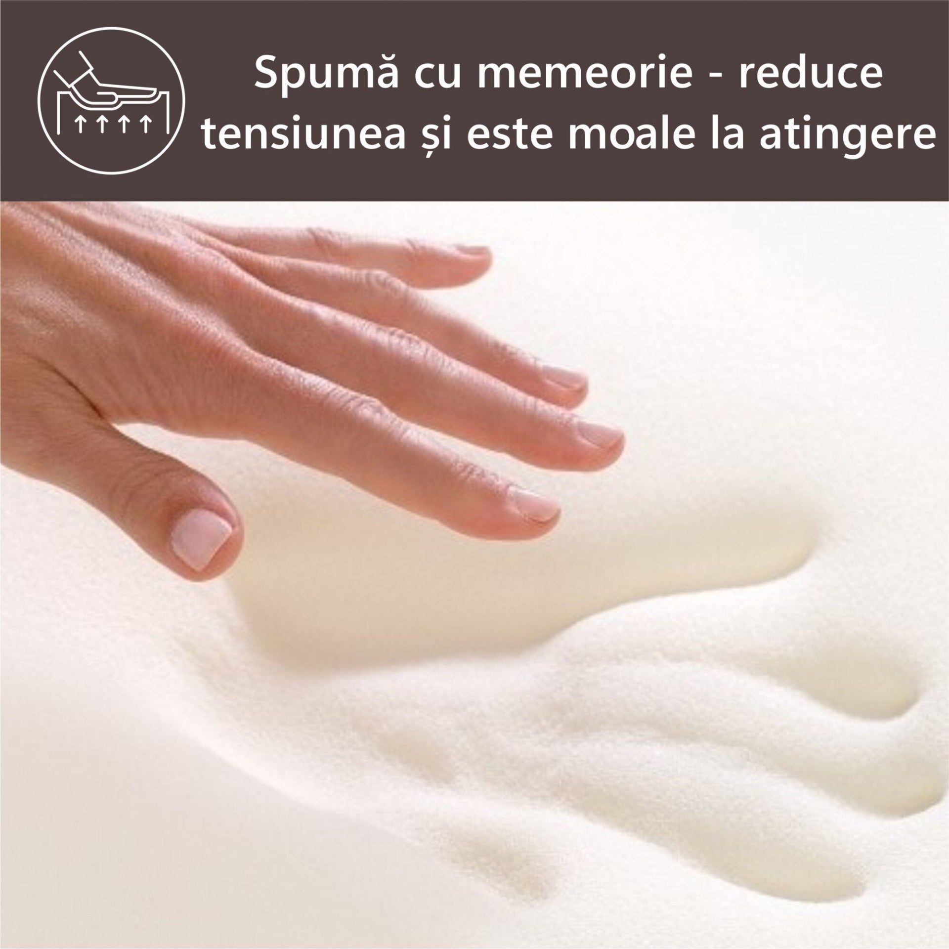 Saltea Ortopedica Sleep Evolution Bio Bumbac Memory 7 cm 14+2+7, 23cm, spuma poliuretanica cu memorie 7cm si fibre de cocos, husa detasabila cu bumbac, fermitate medie