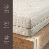 Saltea Ortopedica Sleep Evolution Bio Bumbac Memory 7 cm 14+2+7, 23cm, spuma poliuretanica cu memorie 7cm si fibre de cocos, husa detasabila cu bumbac, fermitate moale