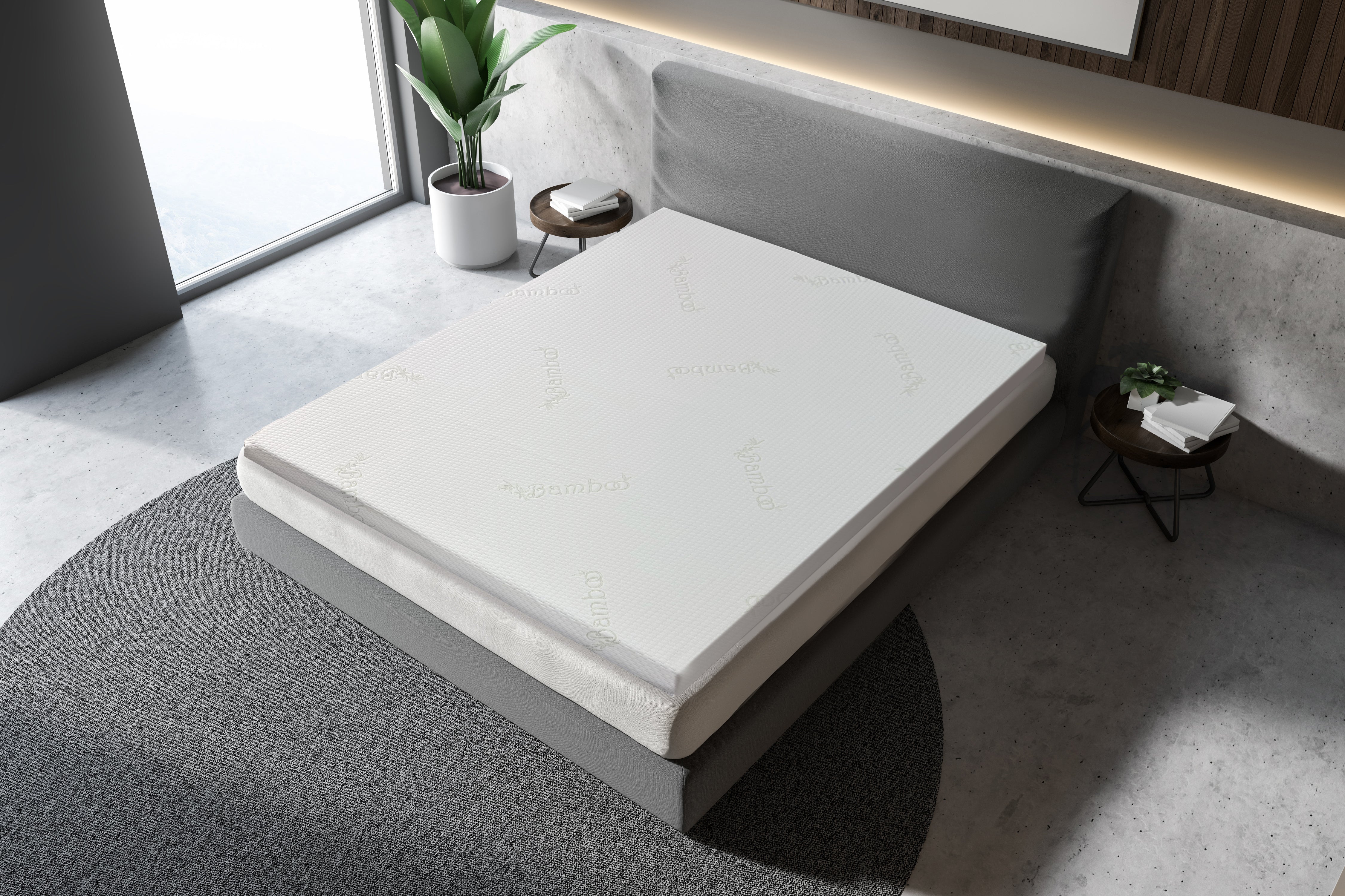 Topper Saltea Best Sleep Principal Bamboo, H8 4cm spuma poliuretanica+ 4 cm latex, husa bambus