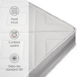 Saltea Ortopedica, Best Sleep Bellise, 25cm, 21+4 Memory, 7 zone de confort, spuma poliuretanica cu memorie, husa detasabila, fermitate medie
