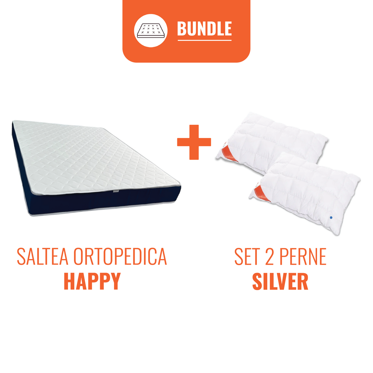 Best Sleep Happy Mattress Set + 2 Silver Pillows Set