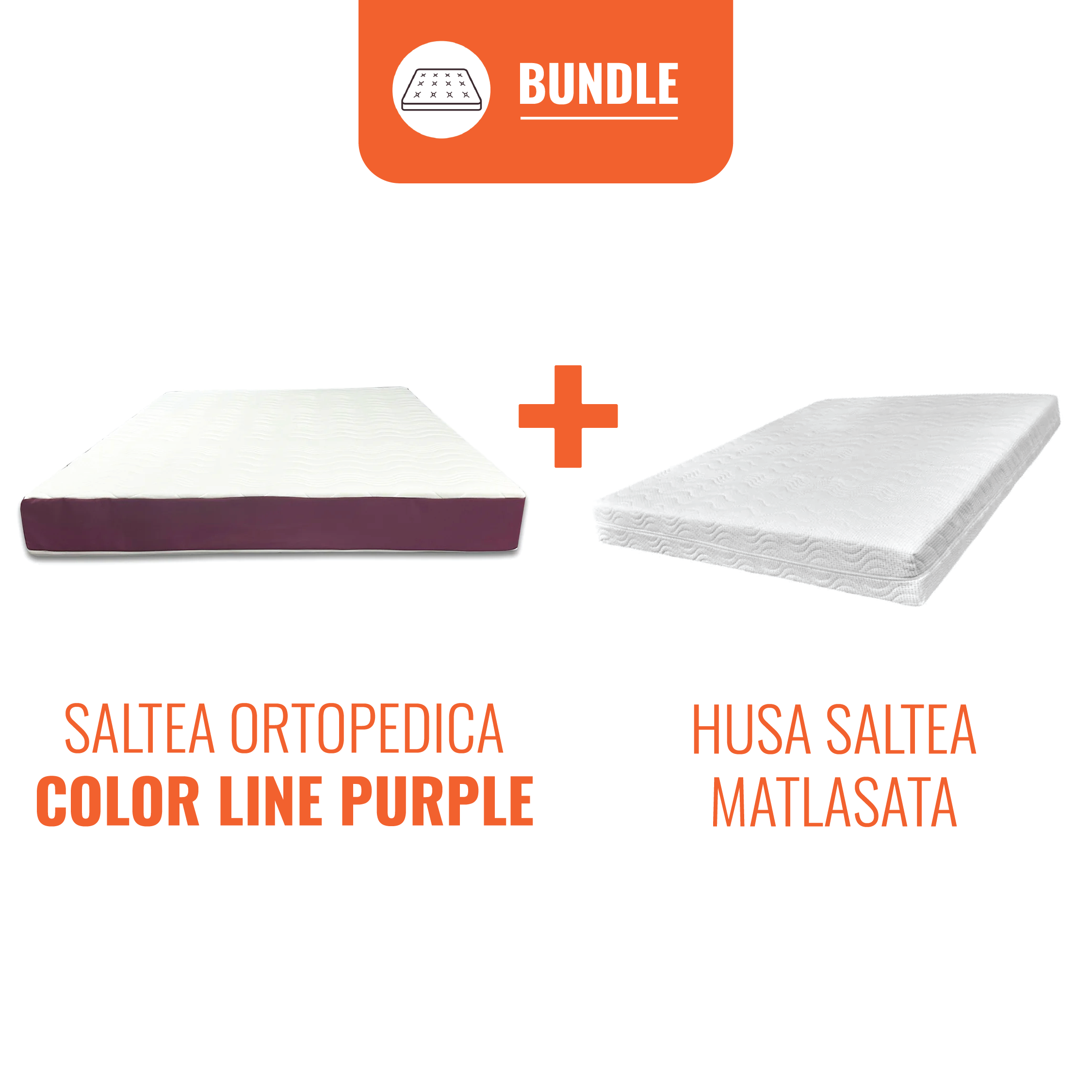 Set Saltea Best Sleep Color line + Husa saltea matlasata argint 18 cm