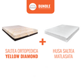 Set Saltea Ortopedica Yellow + Husa saltea ioni de argint