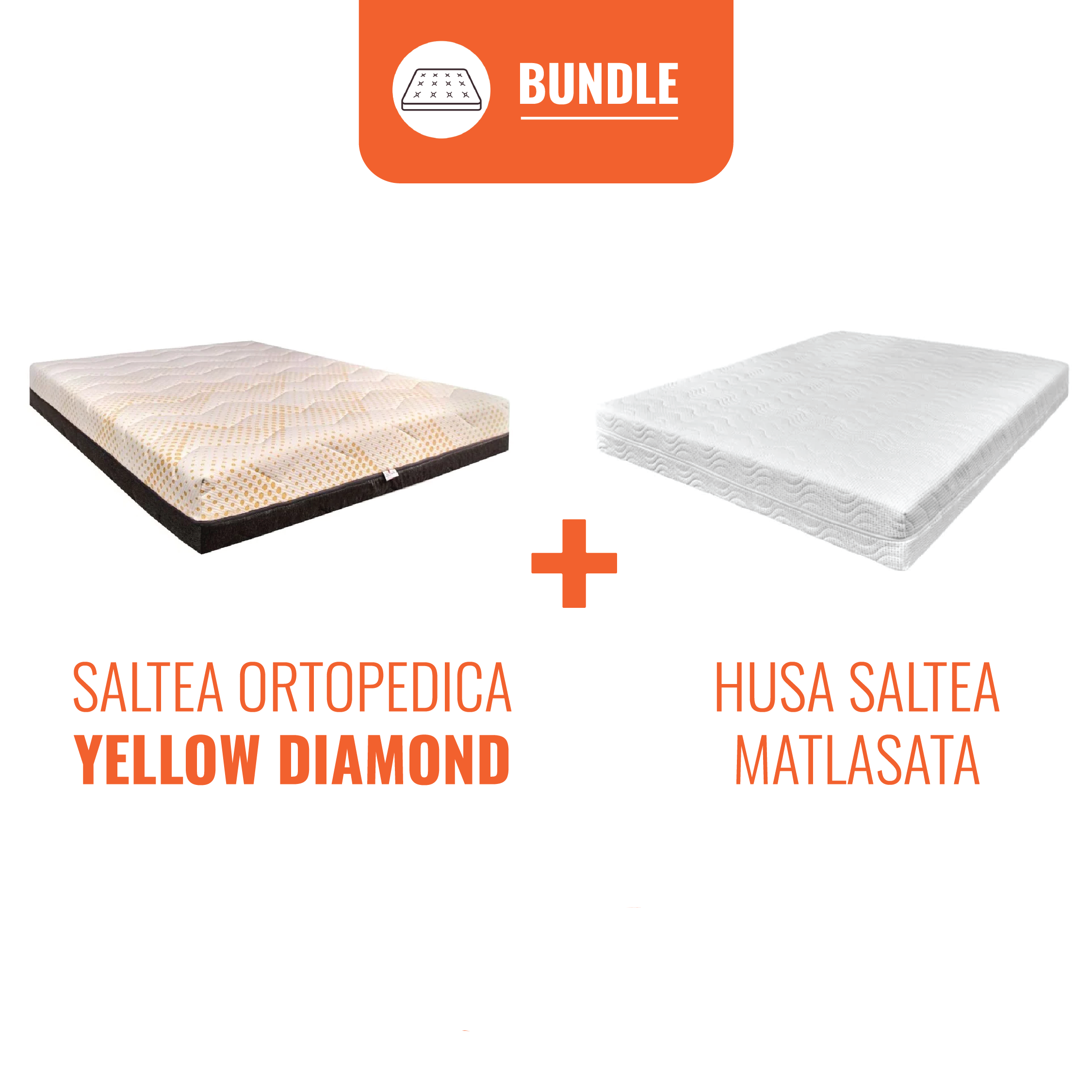 Set Saltea Ortopedica Yellow + Husa saltea ioni de argint
