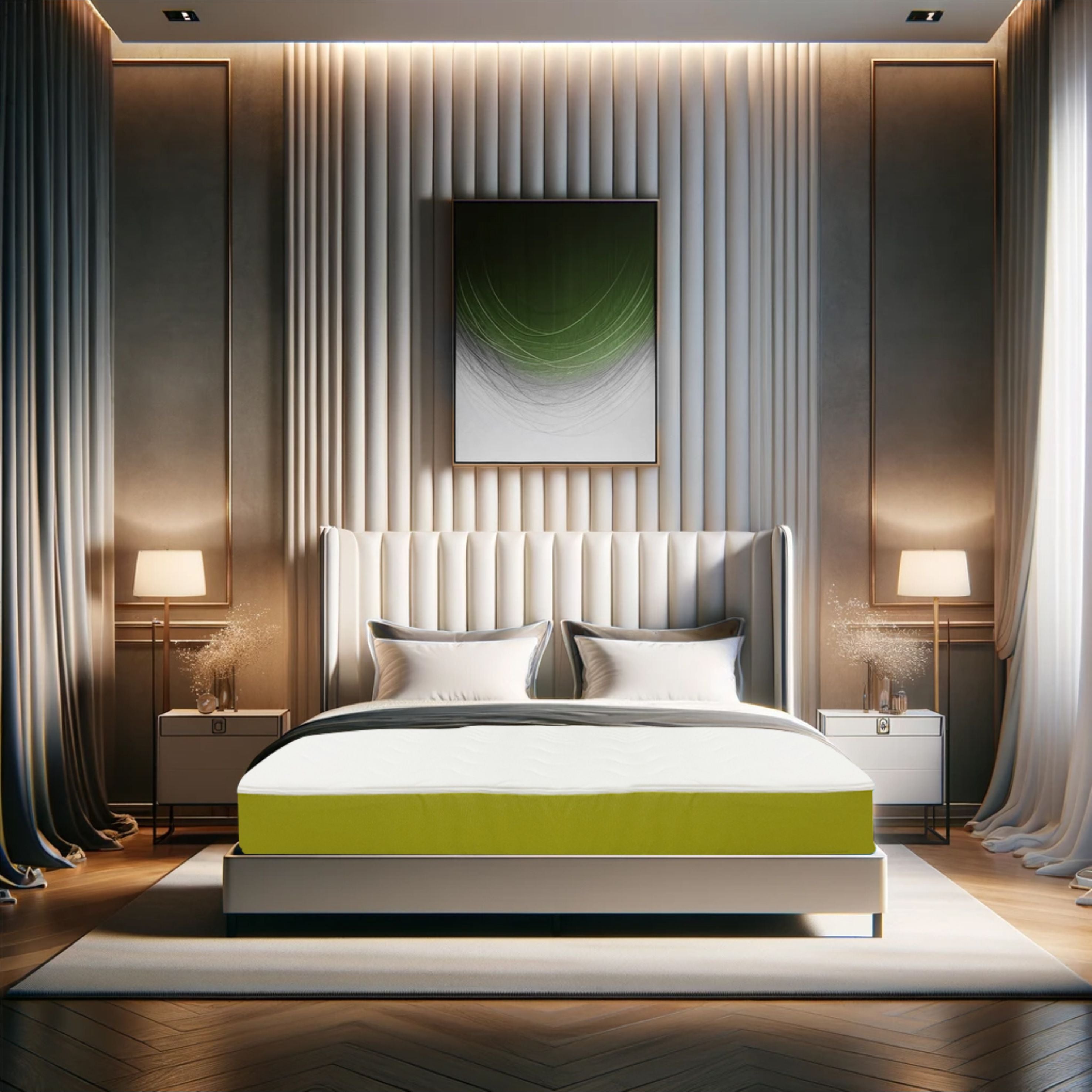 Saltea ortopedica Sleep Evolution Color line Green, 18cm, spuma poliuretanica, hipoalergenica, reversibila, ferma - OUTLET