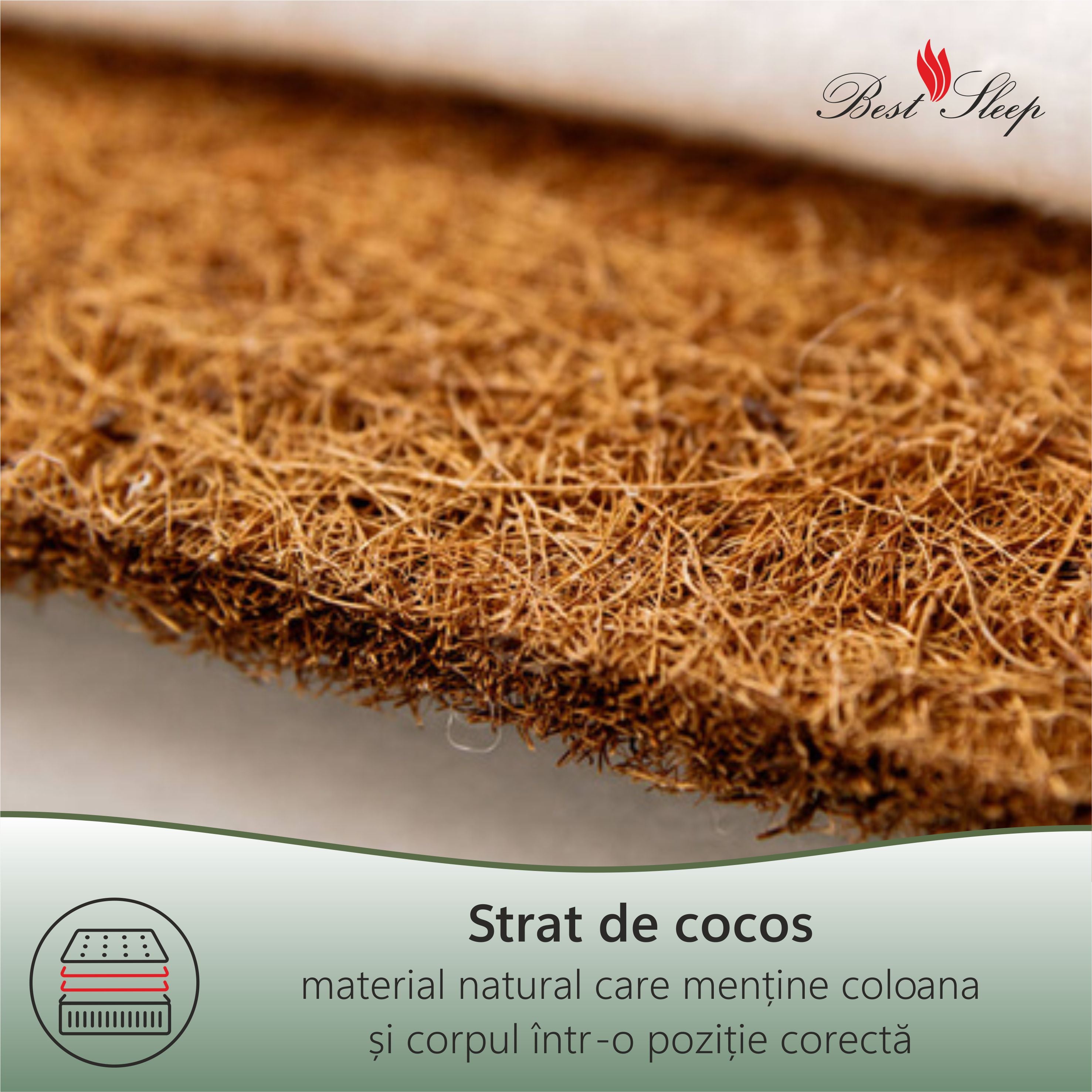 Saltea Ortopedica Best Sleep Baby Dream Bamboo 22cm, spuma poliuretanica, fibra de cocos, husa detasabila cu fermoar