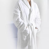 Ring-spun quality bathrobe, White