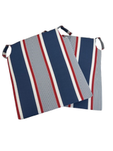 Set of Star Moon Blue Stripe chair cushions, indoor/outdoor, 40x40x5 cm
