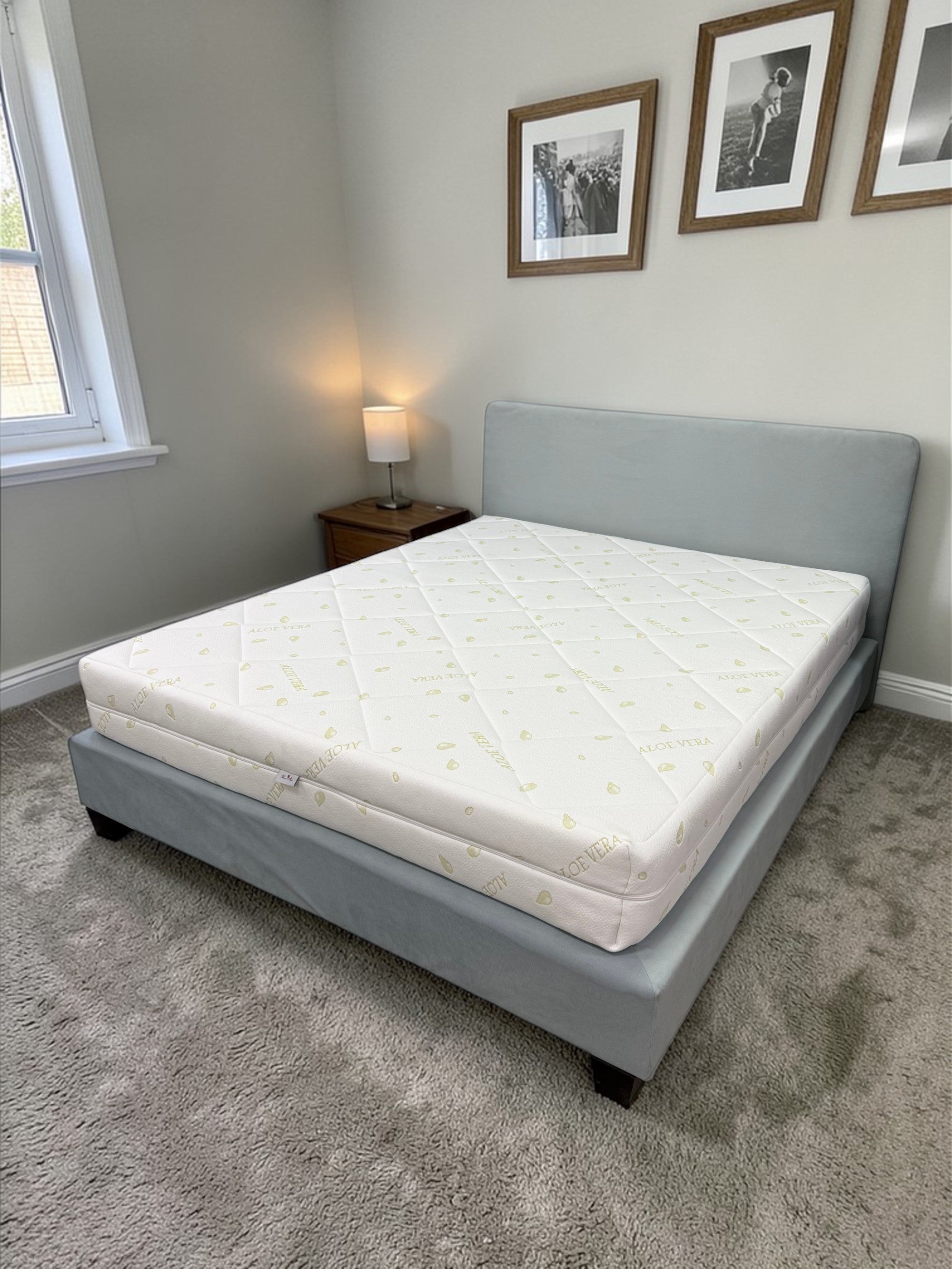 Saltea ortopedica Star Moon Aloe Touch*Plus, 30 cm, spuma poliuretanica cu memorie 4 cm, 7 zone de confort, hipoalergenica, reversibila, fermitate medie