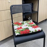 Christmas Poinsettia Seat Cushion
