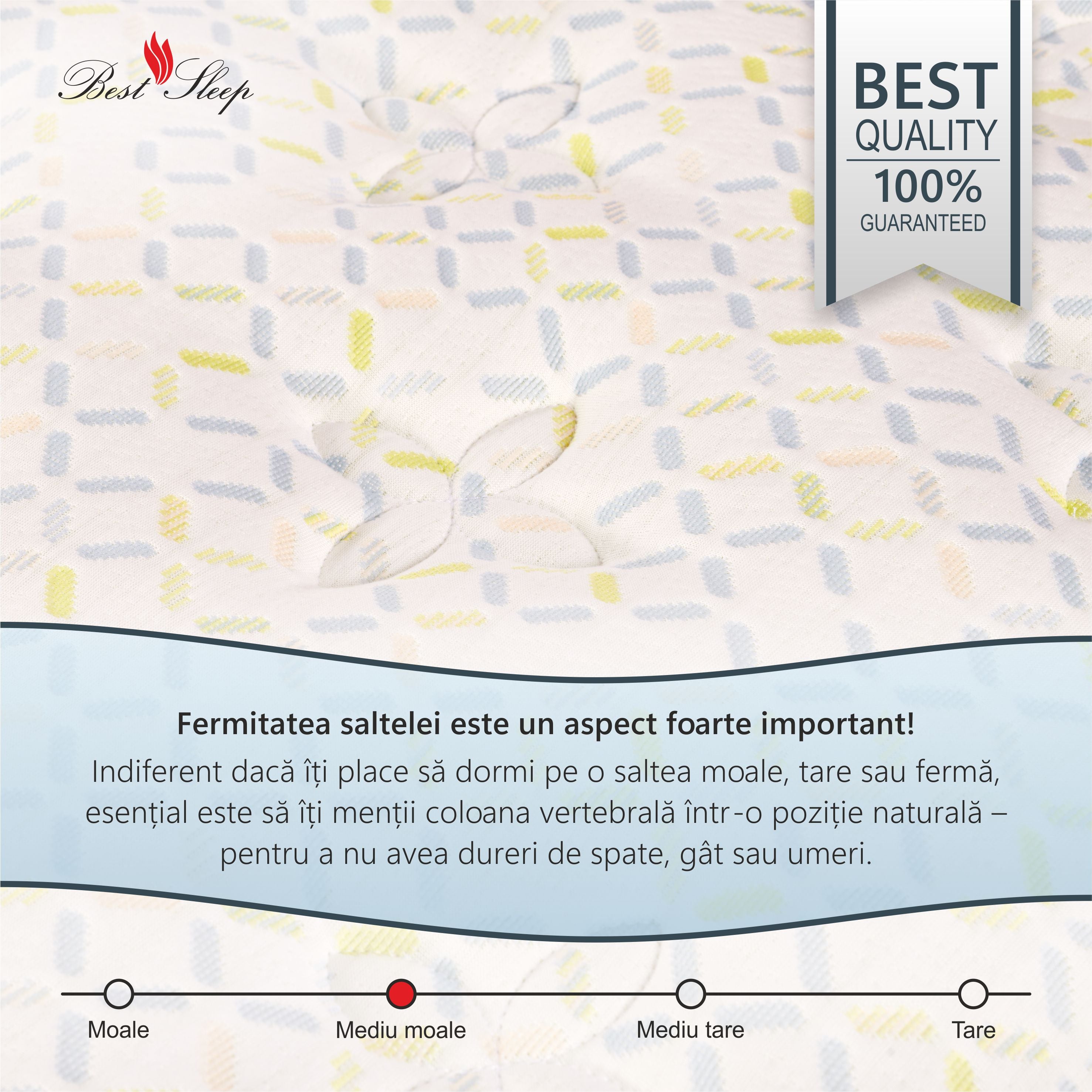 Saltea Ortopedica,Luxury Sleep Margan 21+6+1cm,28cm,spuma Poliuretanica cu memorie,hipoalergenica,husa matlasata,fermitate medie