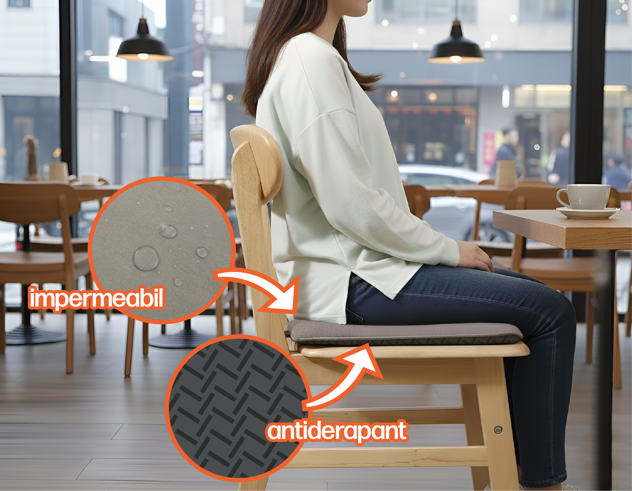 Set  perne scaun Starmoon Memo,  40x40 cm, umplutura spuma memorie cu strat antiderapant