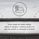 Orthopedic Mattress, Relaxation Corner Bordeaux 22+5+1, 28cm, Memory Polyurethane Foam, Hypoallergenic, Quilted Cover, Soft Firmness