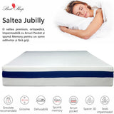 Waterproof Orthopedic Mattress, Best Sleep Jubilly, Pocket Springs, Memory Foam, Soft Firmness, Removable Washable Cover