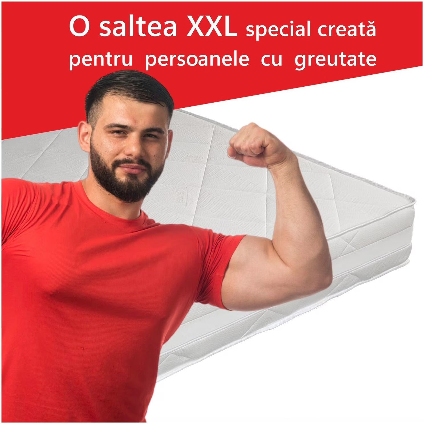 Saltea ortopedica, Best Sleep Grande, pentru persoane cu greutate spuma poliuretanica, spuma cu memorie, cocos, husa cu Tencel