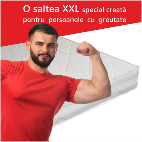 Saltea ortopedica, Best Sleep xxL Grande 25cm, pentru persoane cu greutate spuma poliuretanica, spuma cu memorie, cocos, husa cu Tencel