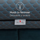 Husa saltea matlasata, Sleep Evolution, textil Shell, hipoalergenic, cu fermoar pe 3 laturi, 21 cm