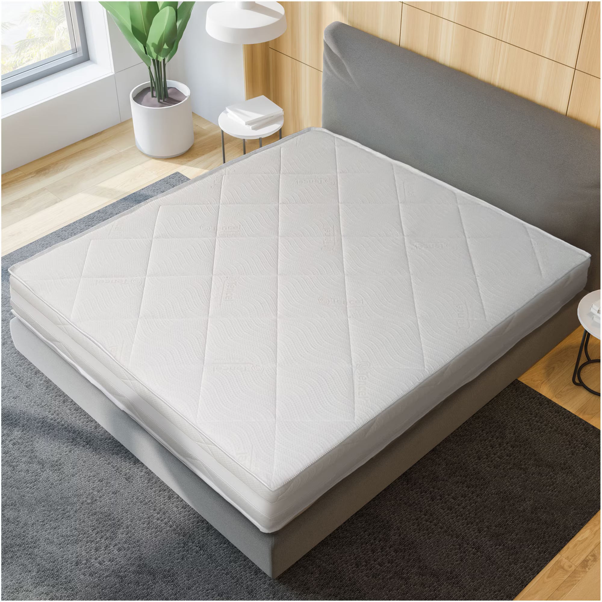 Saltea ortopedica, Best Sleep Grande, pentru persoane cu greutate spuma poliuretanica, spuma cu memorie, cocos, husa cu Tencel
