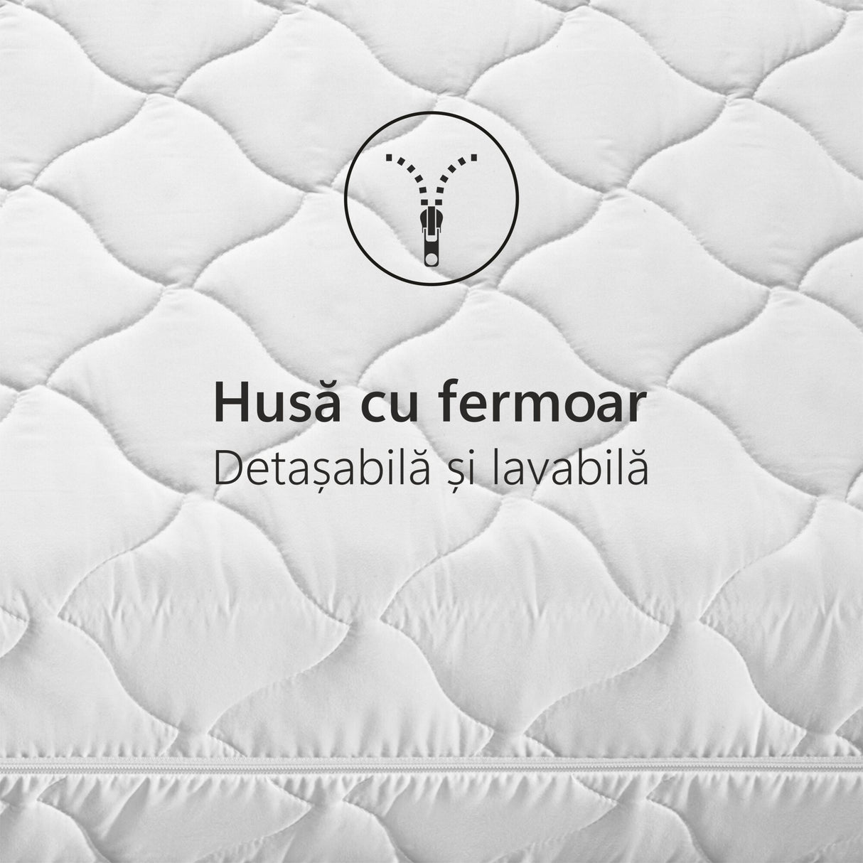 Husa saltea matlasata, Sleep Evolution, Microfibra, hipoalergenic, cu fermoar pe 3 laturi, 20 cm