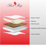 Saltea ortopedica, Best Sleep Grande 30 cm, pentru persoane cu greutate spuma poliuretanica, spuma cu memorie, cocos, husa cu Tencel