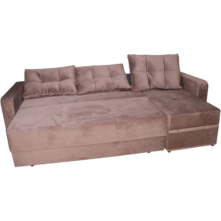 Coltar extensibil  Ivona, 250x140x73 (pat 220x140 cm), reversibil, lada, culoare Maro Sidef