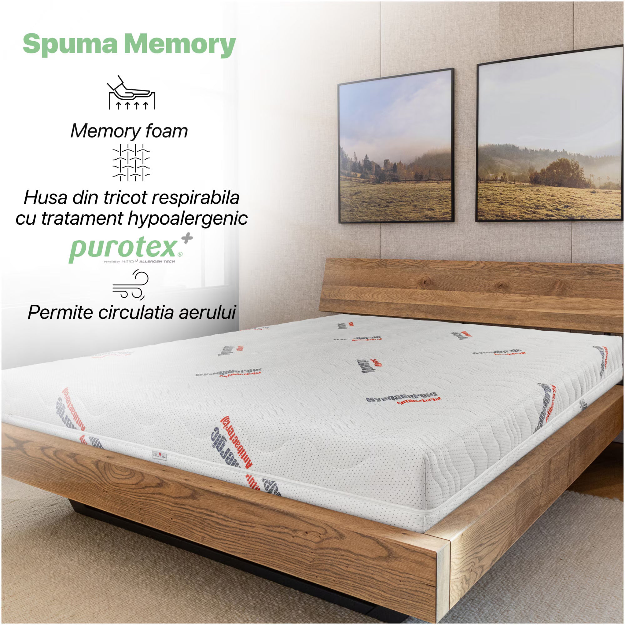 Saltea Ortopedica, Best Sleep Bliss, Hypoalergenic Med, spuma poliuretanica cu memorie, husa detasabila, fermitate medie