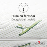 Saltea ortopedica Best Sleep Dream, 20cm, spuma poliuretanica cu memorie, hipoalergenica, antibacteriana, fermitate medie