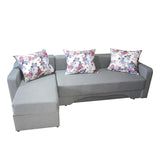 Fresno Extendable Corner Sofa, 250x140x75 cm (bed 220x140 cm), reversible, storage, grey