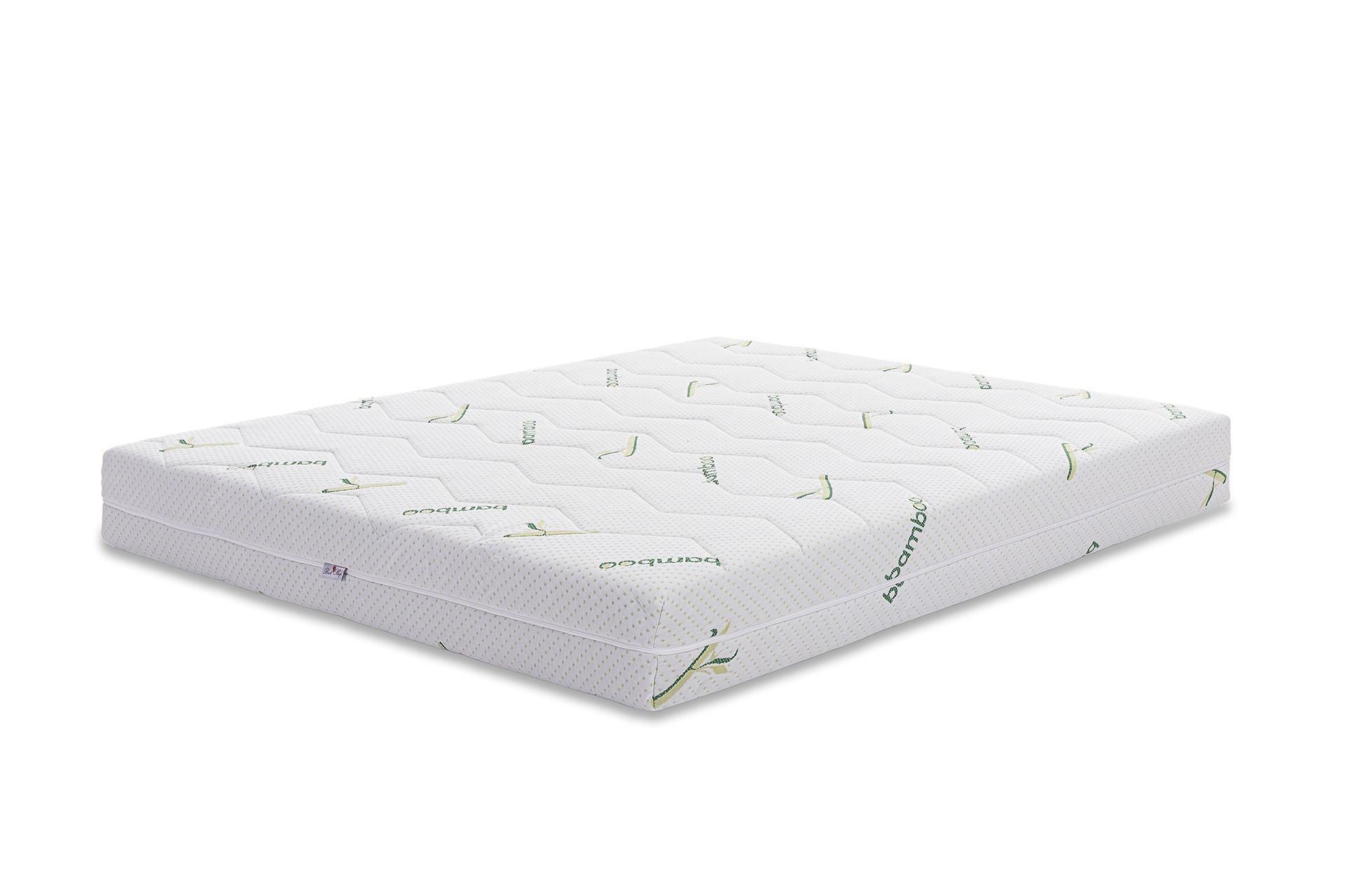 Saltea Ortopedica Bamboo Feel 15cm, Spuma poliuretanica, Reversibila, Husa detasabila, lavabila, matlasata, fibre de bambus, ferma