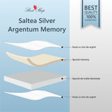 Saltea Ortopedica, Silver Sleep Argentum 22+5+1 28cm, spuma Poliuretanica cu memorie, fir cu ioni de argint, hipoalergenica, husa matlasata, fermitate medie