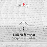 Saltea Ortopedica, Silver Sleep Argentum 11+4+1, 16cm, spuma Poliuretanica cu memorie, fir cu ioni de argint, hipoalergenica, husa matlasata, fermitate medie