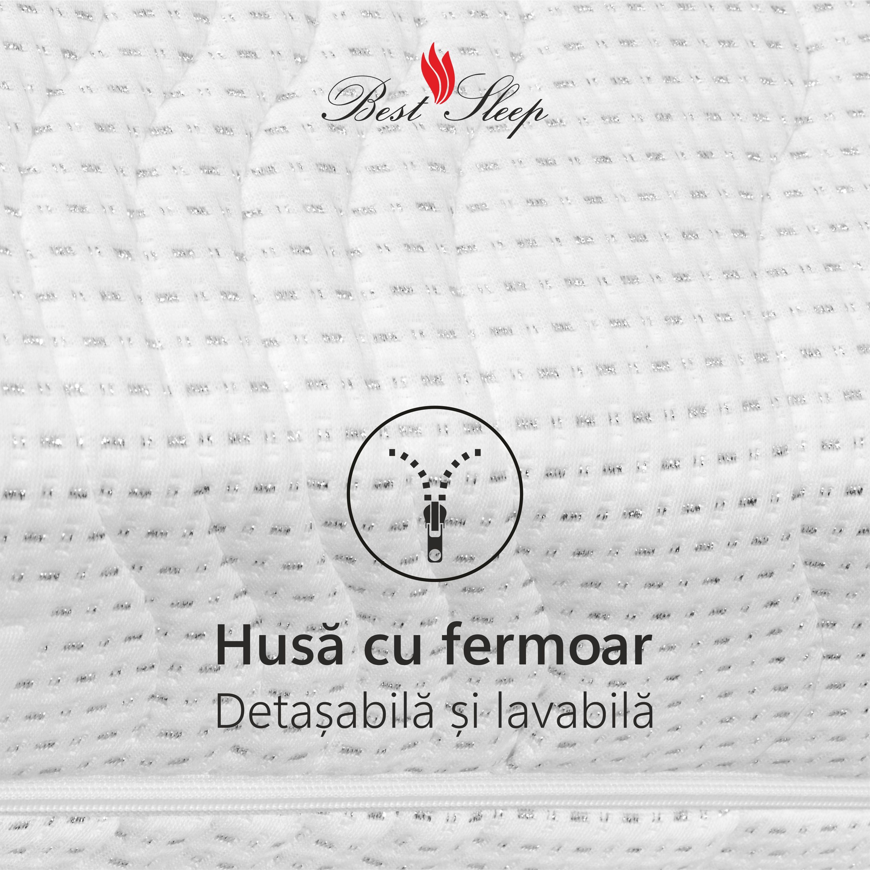 Saltea Ortopedica, Silver Sleep Argentum 11+4+1, 16cm, spuma Poliuretanica cu memorie, fir cu ioni de argint, hipoalergenica, husa matlasata, fermitate medie