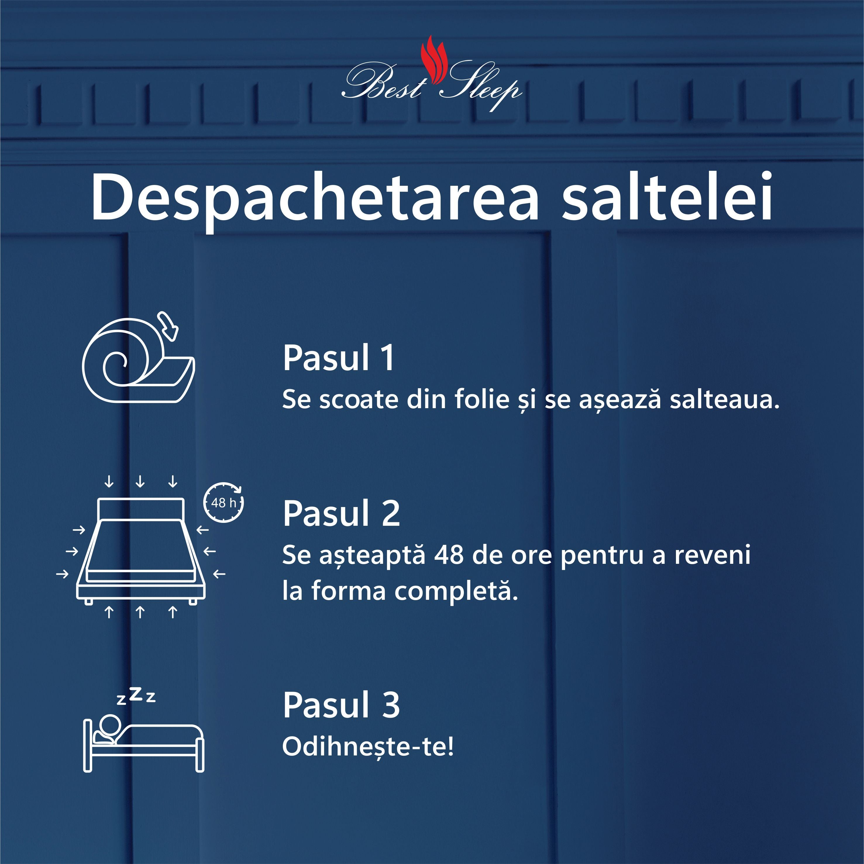Saltea Ortopedica, Silver Sleep Argentum 11+4+1, 16cm, spuma Poliuretanica cu memorie, fir cu ioni de argint, hipoalergenica, husa matlasata, fermitate medie